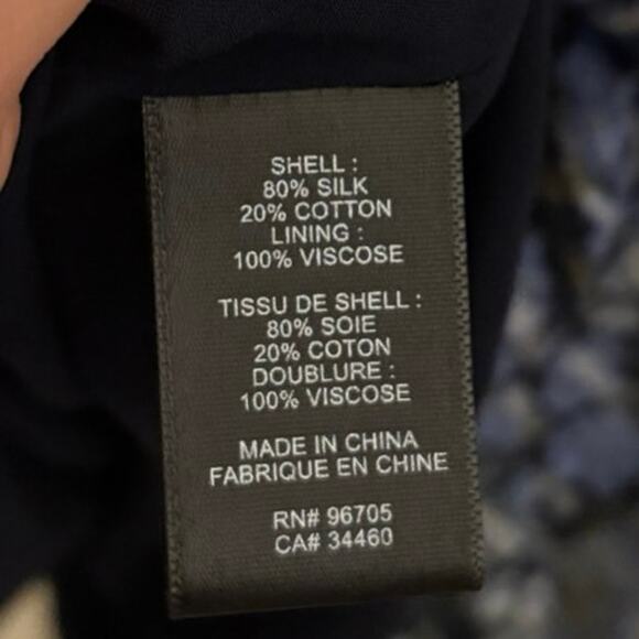 Rebecca Taylor Blue Black Floral Ruffle Silk Ava Mini Dress Size 0 - Picture 5 of 6